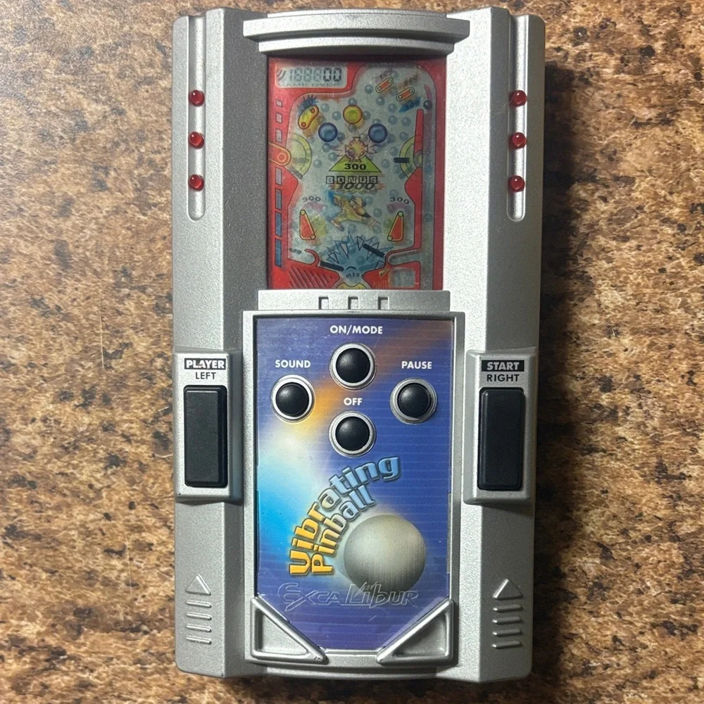 Vintage Silver Vibrating Pinball Handheld Game Works Tested